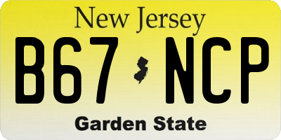 NJ license plate B67NCP