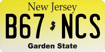 NJ license plate B67NCS