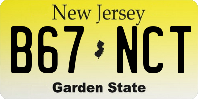 NJ license plate B67NCT