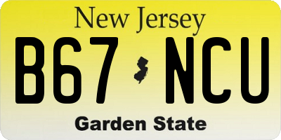 NJ license plate B67NCU