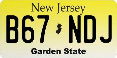 NJ license plate B67NDJ
