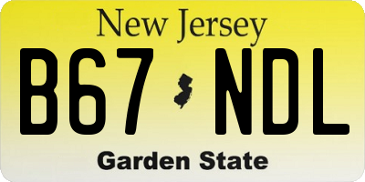 NJ license plate B67NDL