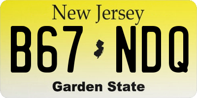 NJ license plate B67NDQ