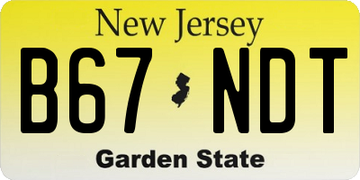 NJ license plate B67NDT