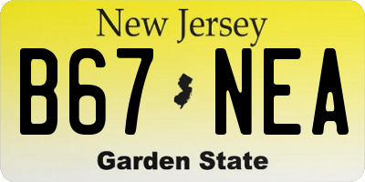 NJ license plate B67NEA