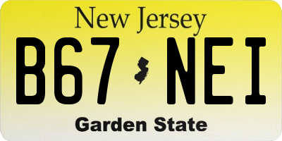 NJ license plate B67NEI