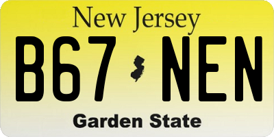 NJ license plate B67NEN