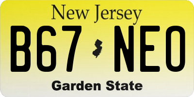 NJ license plate B67NEO