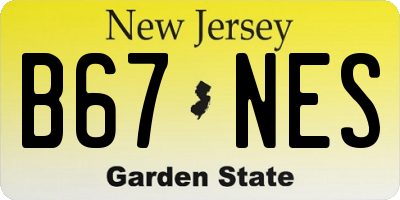 NJ license plate B67NES