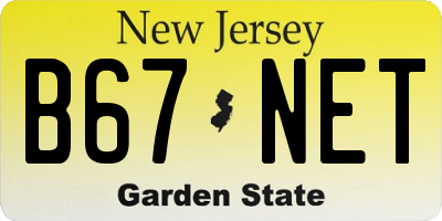 NJ license plate B67NET