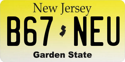 NJ license plate B67NEU