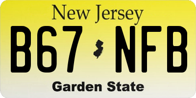 NJ license plate B67NFB