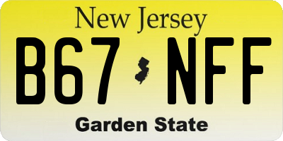 NJ license plate B67NFF
