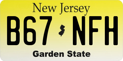 NJ license plate B67NFH