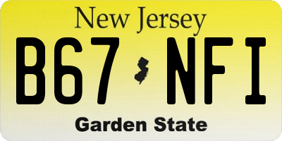 NJ license plate B67NFI