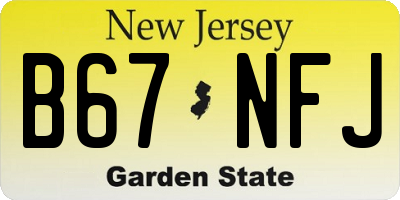 NJ license plate B67NFJ