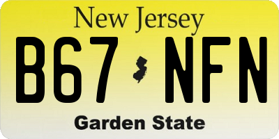 NJ license plate B67NFN