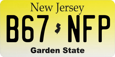 NJ license plate B67NFP