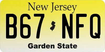 NJ license plate B67NFQ
