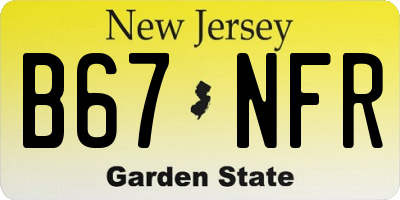 NJ license plate B67NFR