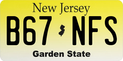 NJ license plate B67NFS