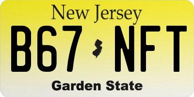 NJ license plate B67NFT
