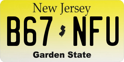 NJ license plate B67NFU