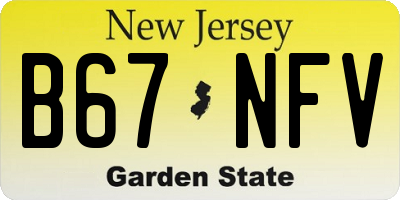 NJ license plate B67NFV