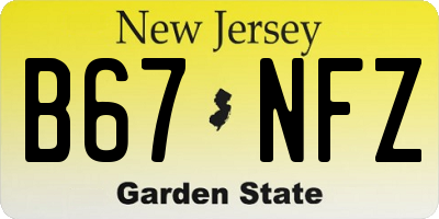 NJ license plate B67NFZ