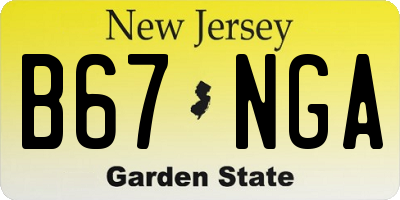 NJ license plate B67NGA