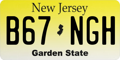 NJ license plate B67NGH