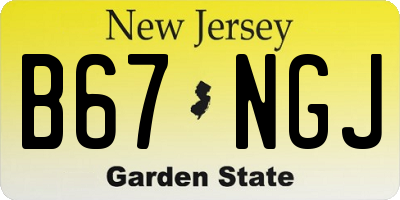 NJ license plate B67NGJ