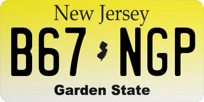 NJ license plate B67NGP