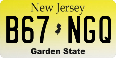 NJ license plate B67NGQ
