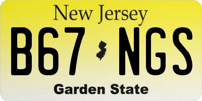 NJ license plate B67NGS
