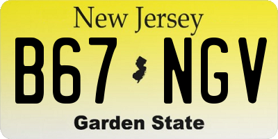 NJ license plate B67NGV