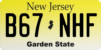 NJ license plate B67NHF