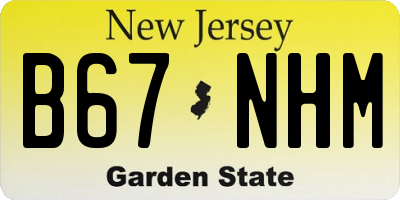NJ license plate B67NHM