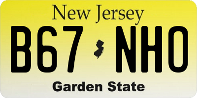 NJ license plate B67NHO