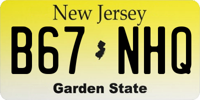 NJ license plate B67NHQ