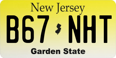 NJ license plate B67NHT