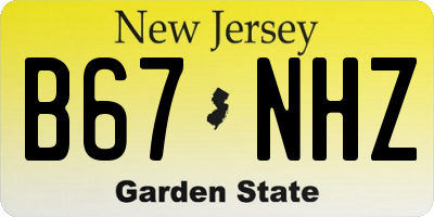 NJ license plate B67NHZ