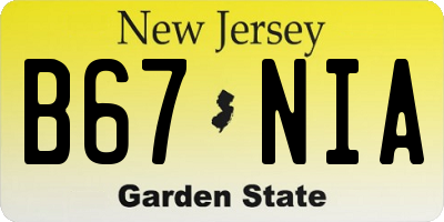 NJ license plate B67NIA