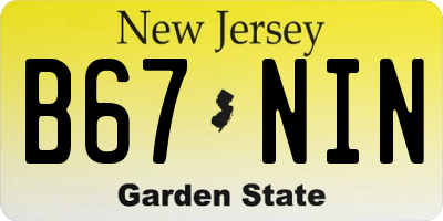 NJ license plate B67NIN