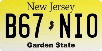 NJ license plate B67NIO