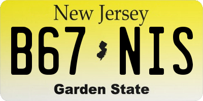 NJ license plate B67NIS