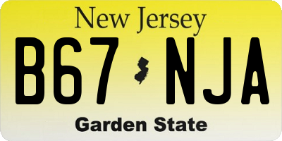 NJ license plate B67NJA