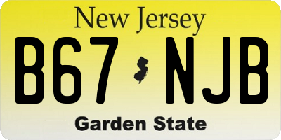 NJ license plate B67NJB