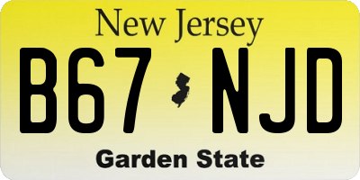 NJ license plate B67NJD