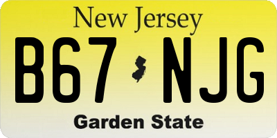 NJ license plate B67NJG